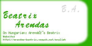 beatrix arendas business card